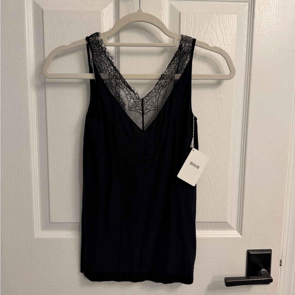 Wolford Black V-Neck Lace Top - NEW